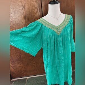 Vintage Teal Boho Dress
